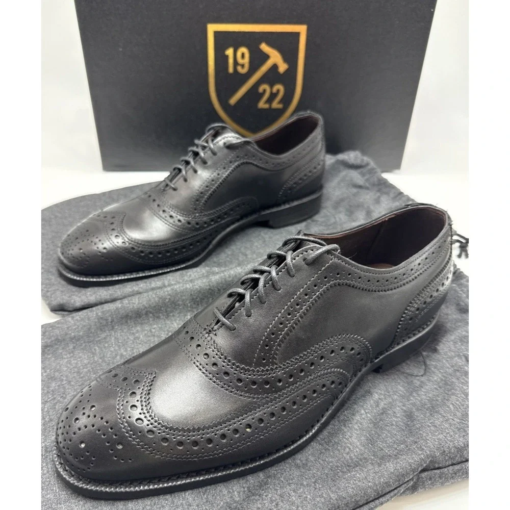Allen Edmonds Jefferson 2.0 Wingtip Oxfords Black Mens 7 E Dust Bags
